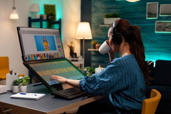 Graphic designer working
