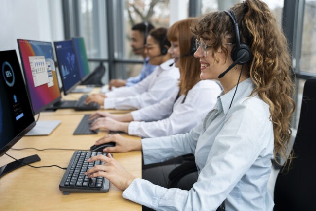 Support team giving services