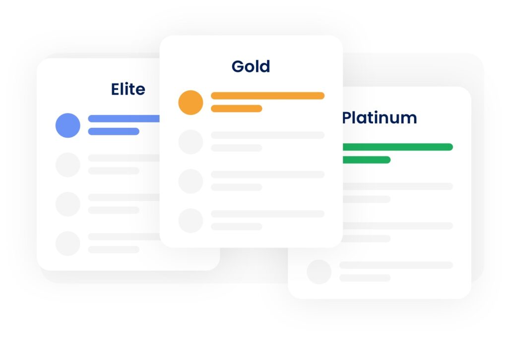 Gold, Elite and Platinum Tiers