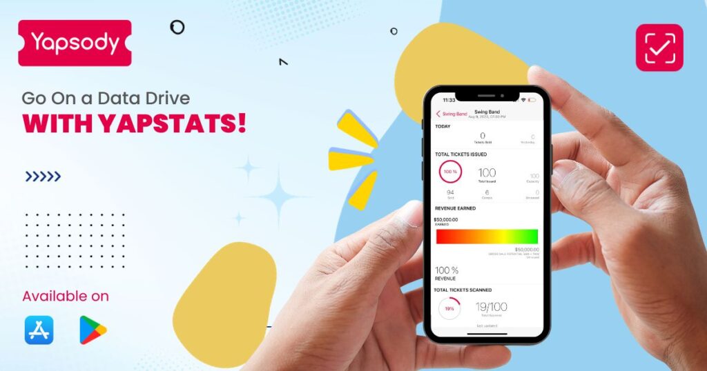 Yapsody Event Ticketing App - YapStats - Go On a Data Drive With YapStats!