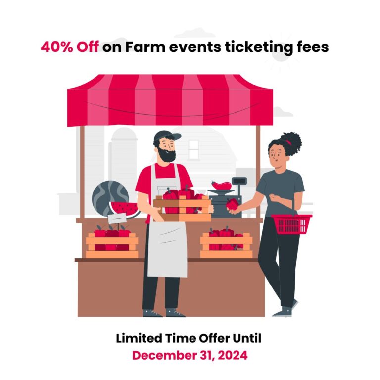 Yapsody - farm event ticketing - flat 40% off on farm events ticketing fees - Valid till 31st December 2024.