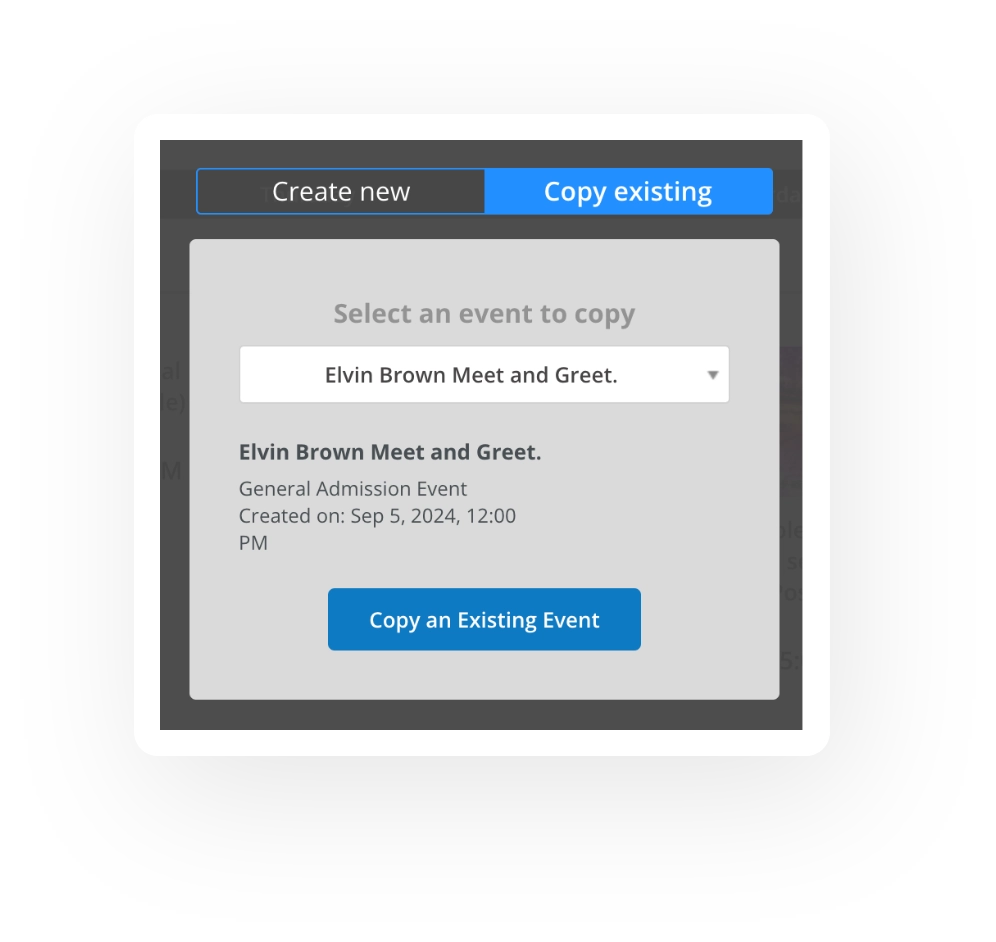 Copy (Clone) Existing Event