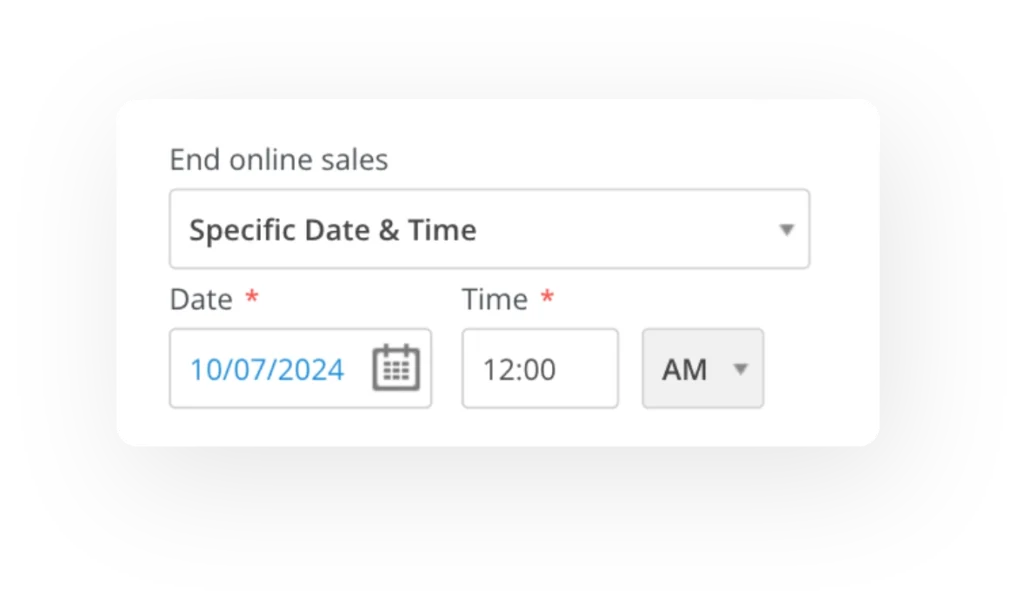 End Online Sales Options