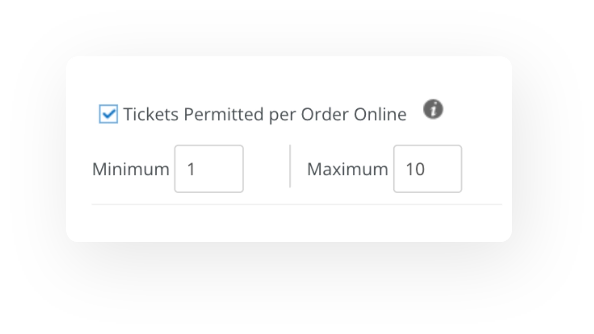 Online Order Ticket Limits
