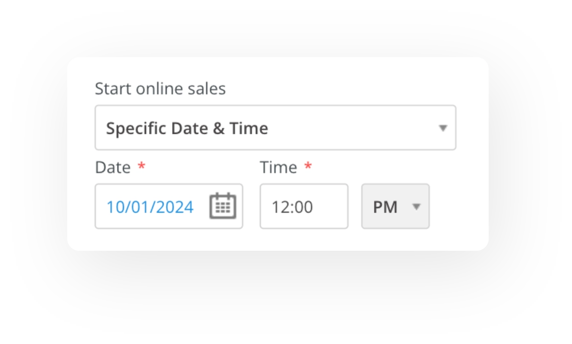 Schedule Online Sales