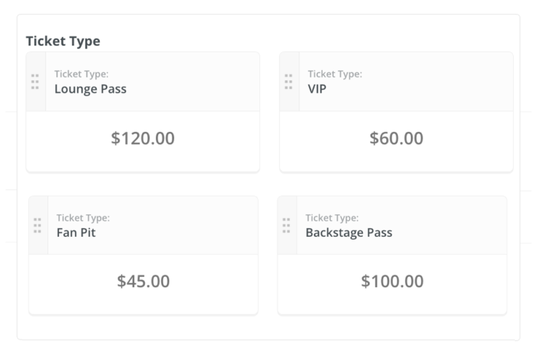 Customizable Ticket Types