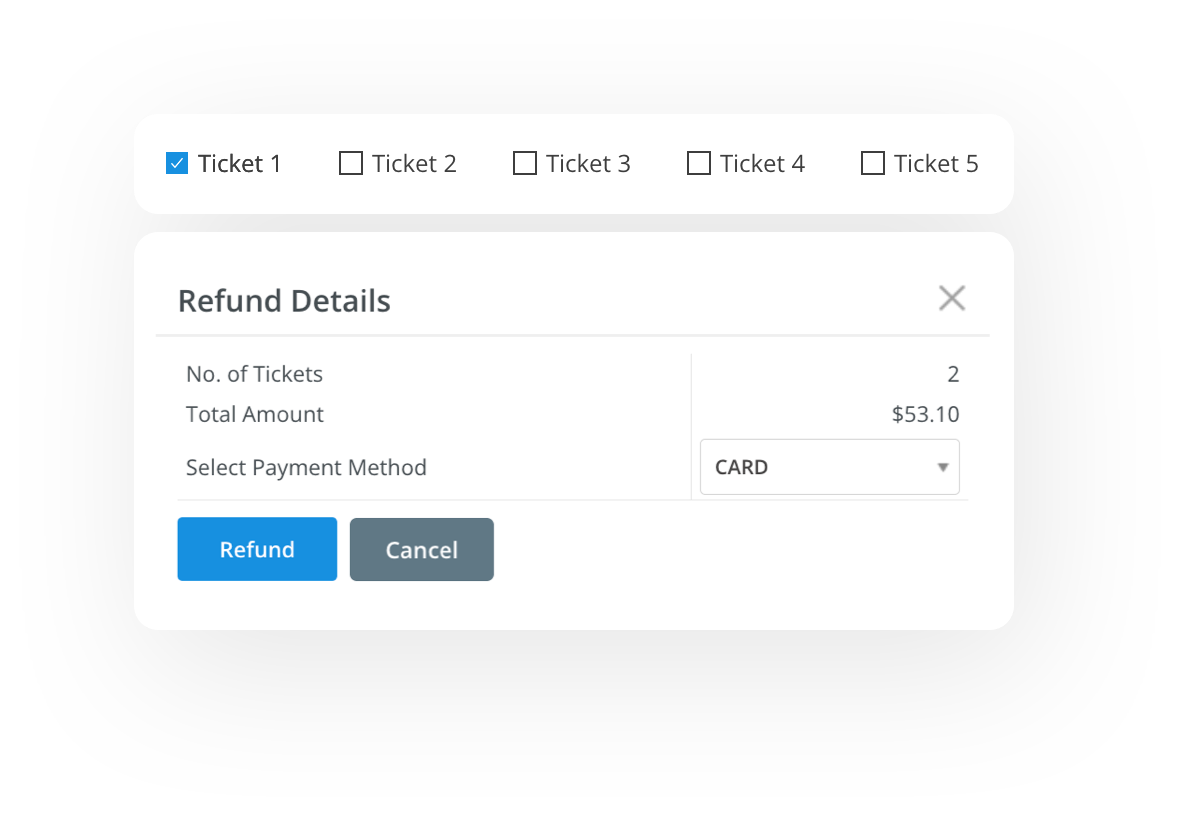 Yapsody - Ticketing Interface - Refund Partial Tickets