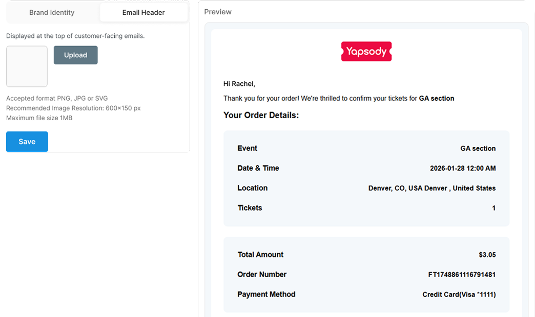 Customizable e-ticker 1